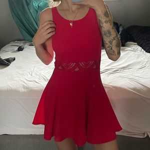 Red mini dress